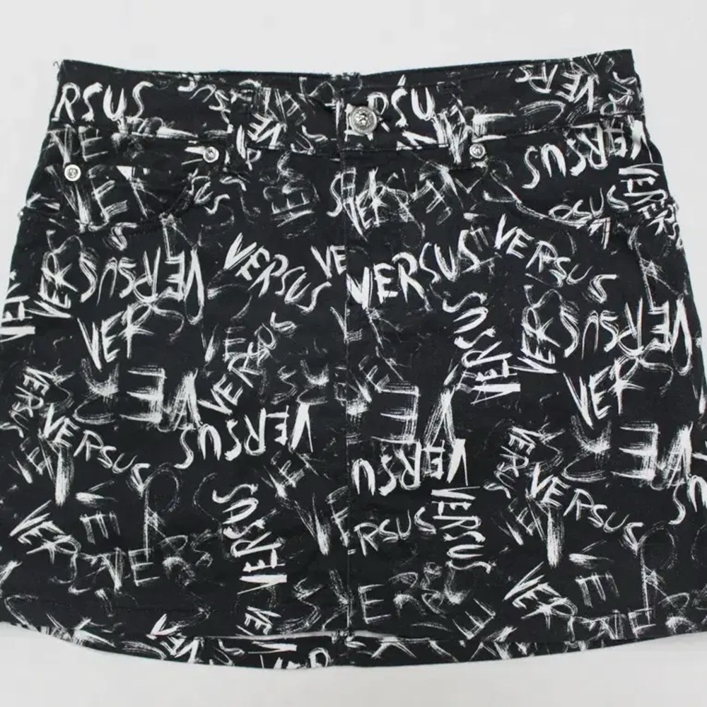 Versus Versace Blue and White Mini Skirt